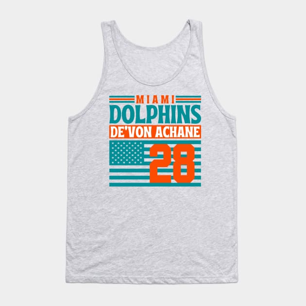 Miami Dolphins Achane 28 American Flag Football Tank Top by Astronaut.co